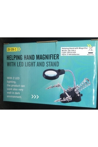 Büyüteçli 3. El Kart Tutuculu Havya Standı Zd 126-2 (Mg 16126A)