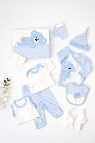 Sitilin Erkek Bebek Lüks Hastane Çıkışı Ayıcık 10 Lu Set Stl6975 Beyaz