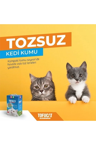 Tofucat Tuvalete Atılabilen Koku Hapsedeci Topaklaşan Doğal Tofu Kedi Kumu 2 x 8 L