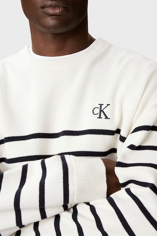 Calvin Klein Pamuk Ve Kaşmir Karışımlı Relaxed Fit Logolu Kazak Lv04rg305gyas Erkek Kazak Lv04rg305g Yas Krem