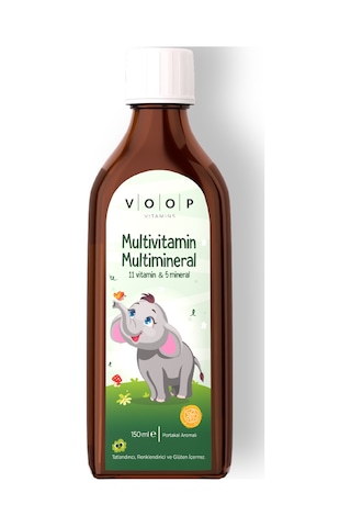 Voop Multivitamin Multimineral Portakal Aromalı Şurup 150 ML