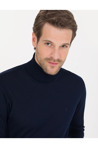 Pierre Cardin Lacivert Slim Fit Balıkçı Yaka Yün Karışımlı Basic Triko Kazak 50257302-vr033