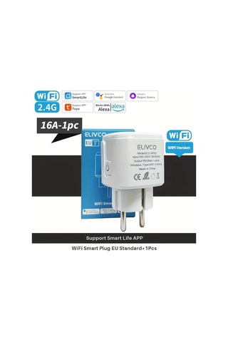 Motion003 Elivco Akıllı Wifi Fiş 16a Ab Priz Güç İzleme Uzaktan Kontrol Akıllı Ev Otoma