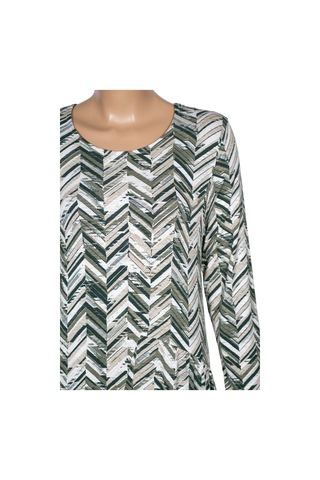 Barem Kadın Funda Belden Basene Büzgülü Penye Haki Elbise D58 Yeşil