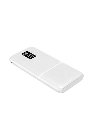 Led Ekranlı Slim 10000mah Powerbank Taşınabilir Şarj Cihazı Type-c / 2 Usb / 3 Port Çıkış / Output 2.1a Beyaz BEYAZ