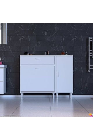 Modilayn Yenice 105x97x32,5 Cm 3 Raflı Ve 3 Sepetli Dolap İle Çamaşırlarınız Artık Daha Düzenli. Beyaz