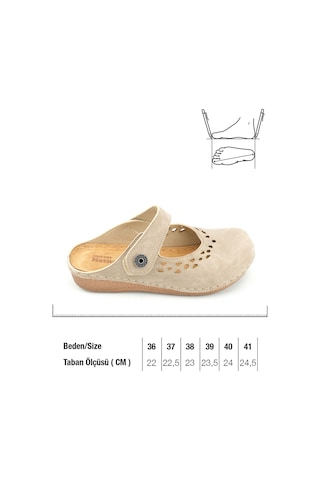 Gezer Yazlık Kadın İç Tabanı Hakiki Deri Cırt Cırtlı Terlik Gt1yze.11236.00.014.g8 Krem