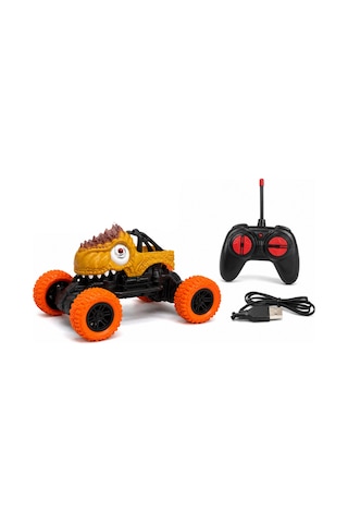 Uzaktan Kumandalı Şarjlı Off-road Canavar Araba 2.4 Ghz Güçlü Süspansiyonlu Sarı Turuncu