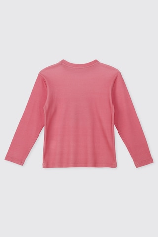 Panço Kız Çocuk Bisiklet Yaka Desenli Pembe Pijama Takımı 2621GK39005