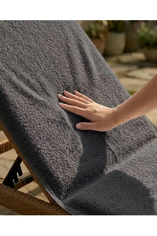 Lexroo %100 Pamuk Şezlong Havlusu Antrasıt 75x200 Cm Çok Renkli