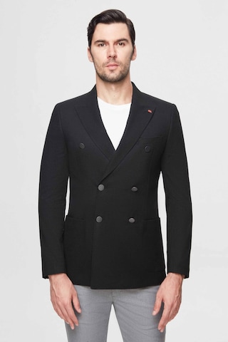 D's Damat Slim Fit Siyah Metal Düğmeli Kruvaze Kumaş Ceket 3ef04dd024881 Siyah