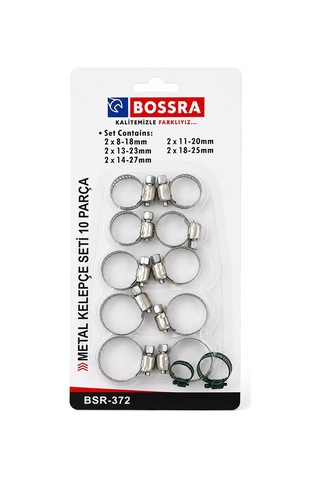 Bossra Bsr-372 Metal Hortum Kelepçesi Set 10 Adet - 12'li Paket