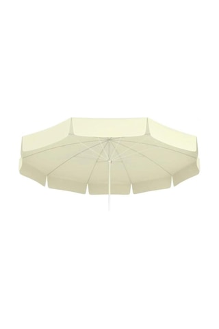 10 Telli Plaj Balkon Bahçe Şemsiyesi Eğilebilir 200 Cm Çap Kalın Kumaş Bej