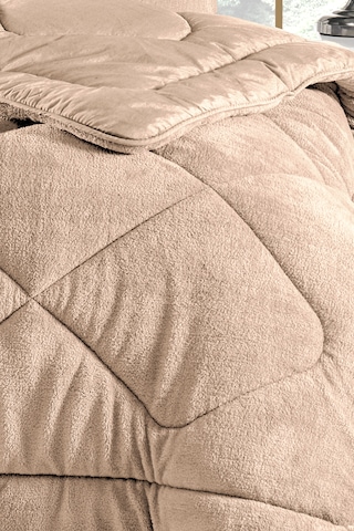 Battal Boy Yorgan, Renkli, Wellsoft, Peluş Yumuşak, Bej