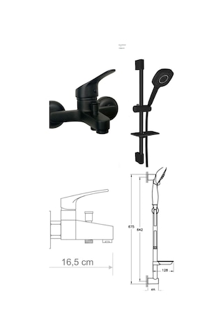 Armour Armatür Banyo Bataryası Seti Siyah Siyah