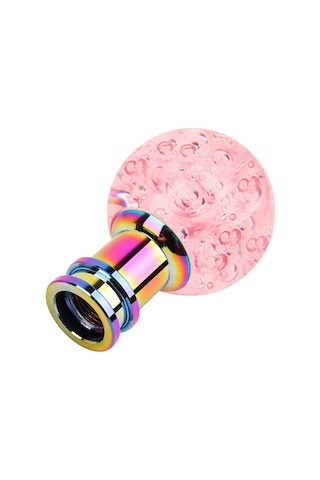 Akrilik Kristal Kabarcık Vites Topuzu Yuvarlak Top Pembe Pembe