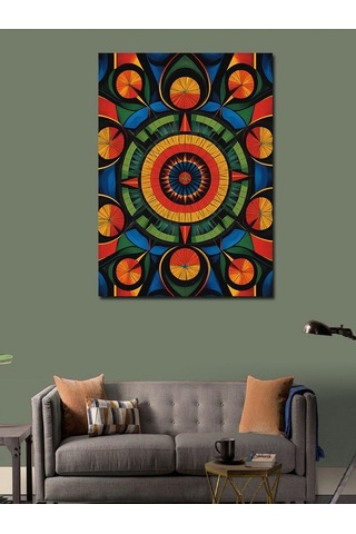 Kanvas Tablo Soyut Mandala Deseni 100cmx140cm