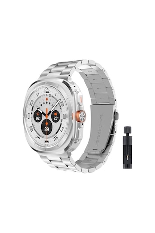 Samsung Galaxy Uyumlu Watch 7 Ultra 47mm Kordon Klipsli Metal Kordon 04 +kısaltma Aparatı