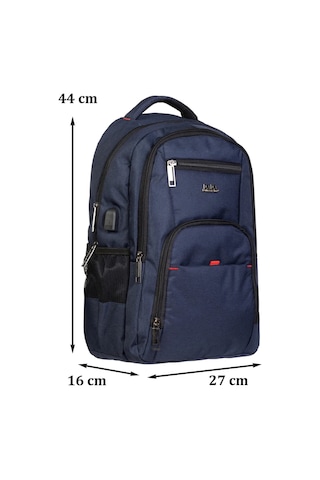 Dada Laptop Bölmeli 15.inç Su Geçirmez Kumaş Günlük Okul Sırt Çantası Lacivert