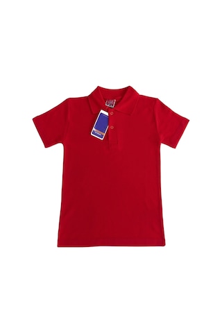 Angelos Girls Kız Çocuk Okul Tarz %100 Pamuk T-shirt -5-17 Yaş Ag006 Kırmızı
