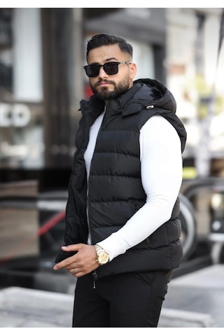 Tarz Wear Su Geçirmez Erkek Çıkarılabilir Kapüşonlu Yelek