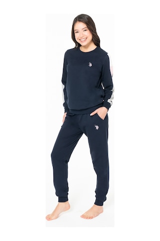 U.S. Polo Assn. Kadın Pamuklu Lisanslı Pijama Takımı 20115 Lacivert