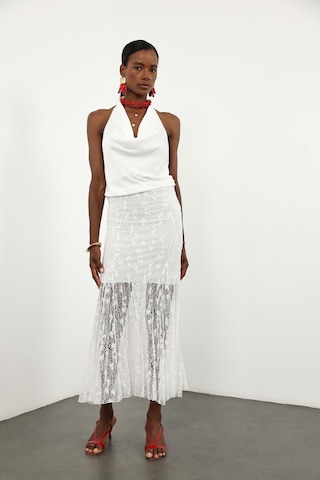 Beyaz Kloş Dantel Etek 251347 Beyaz