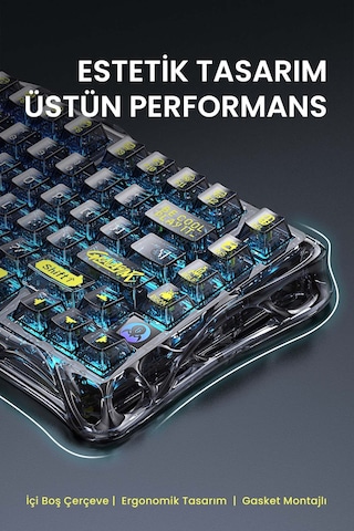 Gravastar Mercury K1 Lite+m2 Kablosuz Rgb Işıklı Mekanik Q Gaming Klavye Ve Optik Mouse Seti
