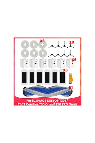 Xiaaokeji Robot Süpürge Aksesuarları Ana Yan Fırça Paspas Filtre Toz Torbaları
