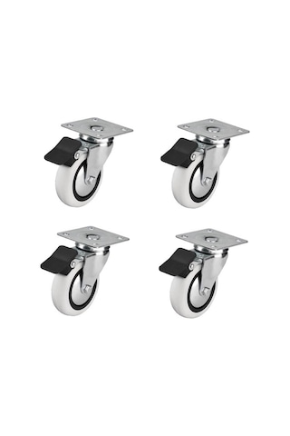 4 Adet Hts Döner Tablalı Frenli Mobilya Tekeri Çap : 74 Mm Kod : 353