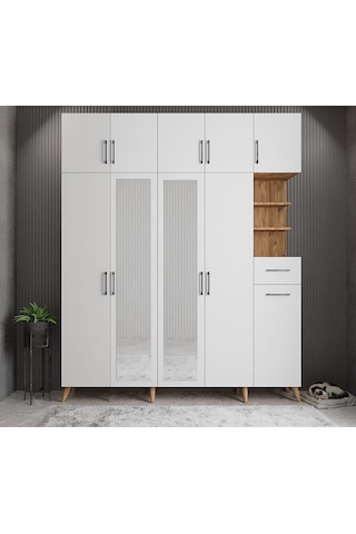 Açelya Portmanto Vestiyer Çam Beyaz225cm M10