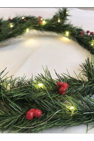 Decolife Kokinalı ve Ledli Yeşil Yılbaşı Çam Dalı, Garland
