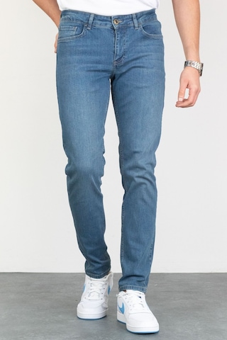 HLT Jeans Jeffrey Taşlamalı Slim Fit Erkek Kot Pantolon Mavi 492242356