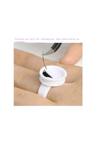 Kangvka 100 Adet Plastik Kirpik Talaşı Tutucu Yüzükleri - 1.3cm Dış Çap, 1.1cm İç Çap - Kirpik Uzatma Ve Kaş Dövme İşlemleri İçin Kolay Kullanım