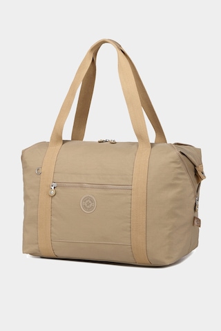 Smart Bags Orta Boy Su Geçirmez Extra Hafif Krınkıl Kumaş El Valizi Ve Spor Çantası Açık Kahve Açık Kahverengi