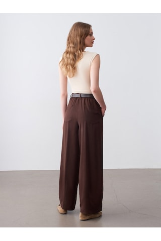 Dilvin 72698 Pileli Dökümlü Pantolon-kahve