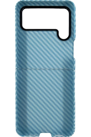Nettech Samsung Galaxy Uyumlu Z Flip 4 Karbon Seri Arka Koruma Kılıf Mavi