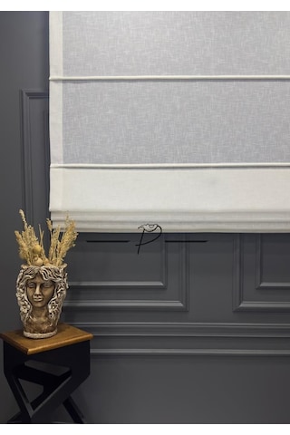 Katlamalı Keten Perde Eko Şantuklu Foldet Keten Ekru Renk Ekru