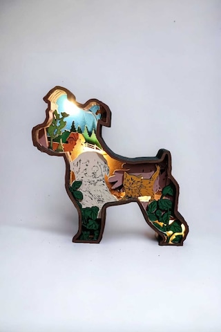 Dekoratif 3d Köpek Figürlü Masa Süsü Biblo