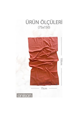 Plaj Havlusu %100 Pamuk 75x150 Desenli Turuncu Turuncu