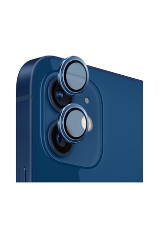 Safeus Safir Temperli Kamera Lens Koruyucu Apple Uyumlu iPhone 12 Ve Mini İle Mavi