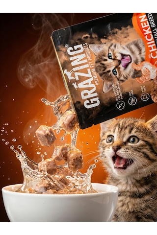 12li Yavru Kedi Yaş Maması Tavuklu Sağlıklı Gelişim 85 Gr X 12 Adet