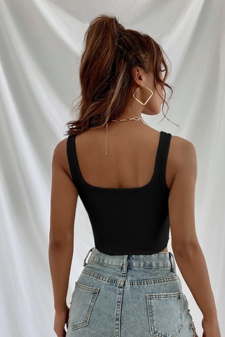 Epilons Zenvial Kadın Siyah Kalın Askılı Crop Top Büstiyer Zenviall2