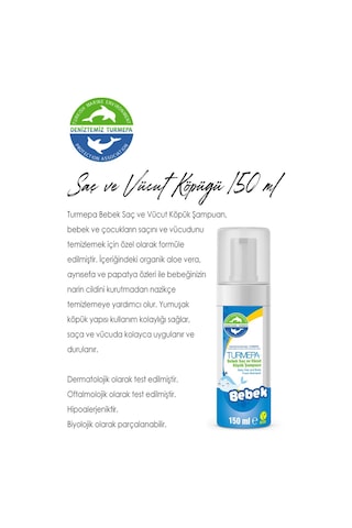 Turmepa Bebek Saç Ve Vücut Köpük Şampuanı 150 Ml 3 Adet Ve Rosıe