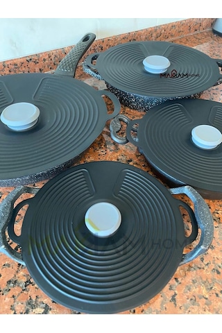 Makkam Home Silikon Tencere Kapağı, Tava Kapağı, Isı Koruyucu, Vakumlu Kapak, Muhafaza Kapağı Siyah, 23cm Diğer