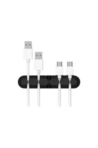 Mopal Siyah Silikon Kablo Toplayıcı 5 Kanallı Yapıs Kanlı Organizer