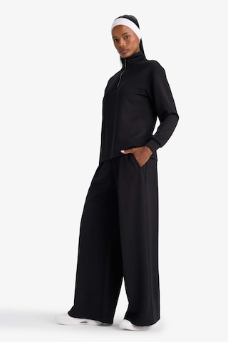 Defacto Ultra Yumuşak Wide Leg Geniş Paça Standart Boy Modal Eşofman Alt F8429ax26spbk81 Siyah-bk81