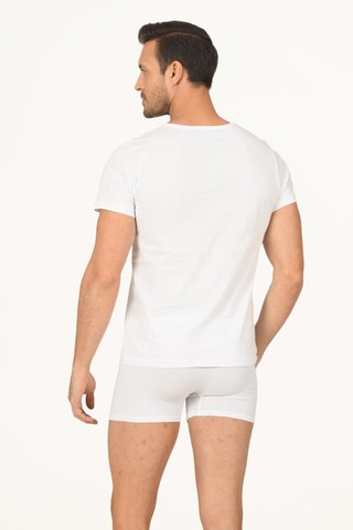 6 Adet Nbb Erkek V Yaka Kısa Kollu Fanila Atlet 707 Beyaz