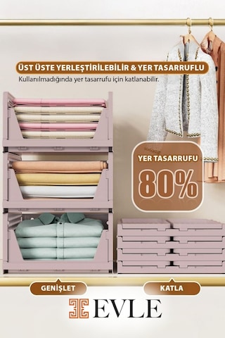 3'lü Modüler Kayar Raflı Dolap İçi Düzenleyici Seti Pudra