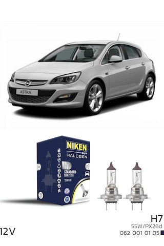 Opel Astra J 2009-2015 Kısa Far Ampulü H7 Halojen Ampul 12v 55w 2 Adet 3200k Güçlü Net Işık Yasal